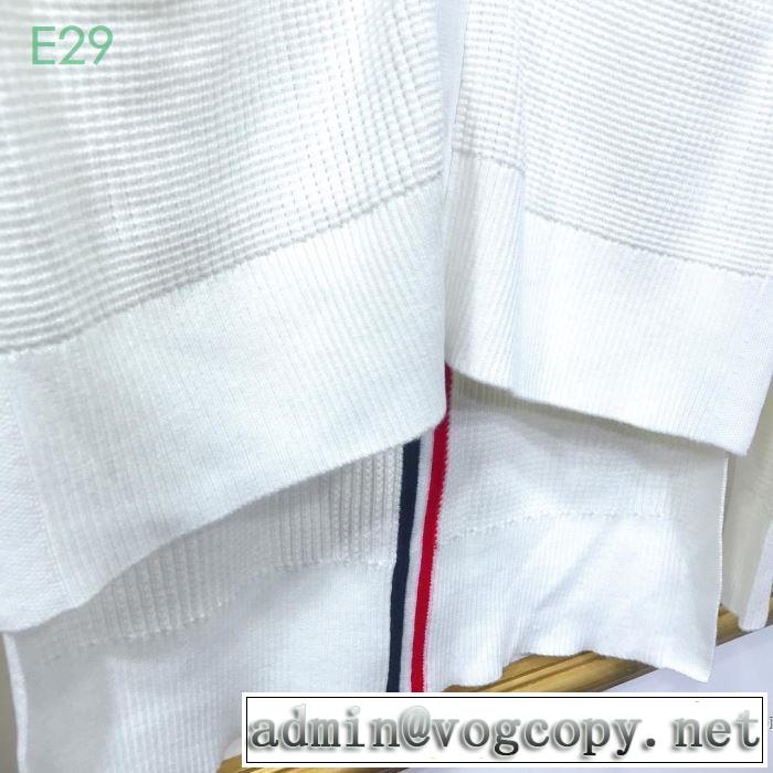 トムブラウン THOM BROWNE おしゃれな夏ファッション2019 ニットコート  気持ちいい真夏日にぴったり