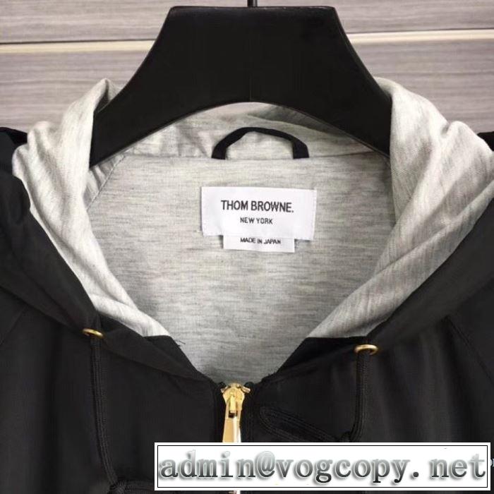 フード付きコート 特に夏は人気アイテム トムブラウン 透け感優しい THOM BROWNE 2019SSのトレンド商品