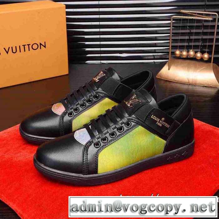 とにかく完璧ブランド新作 ルイ ヴィトン 秋服コーデ2019年版 LOUIS VUITTON 2色可選 ランニングシューズ 大胆なチェックの人気トレンド