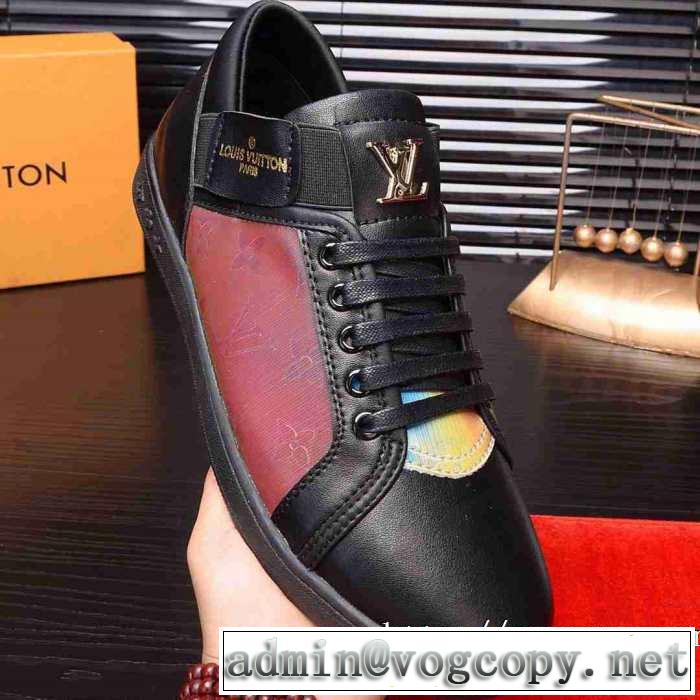 とにかく完璧ブランド新作 ルイ ヴィトン 秋服コーデ2019年版 LOUIS VUITTON 2色可選 ランニングシューズ 大胆なチェックの人気トレンド