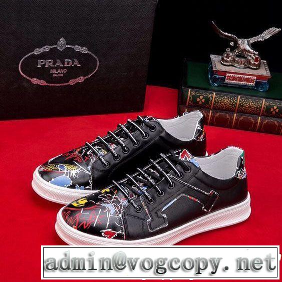 2019夏ファション新品 今季トレンドの限定アイテム オシャレ上級者に PRADA プラダ カジュアルシューズ 2色可選