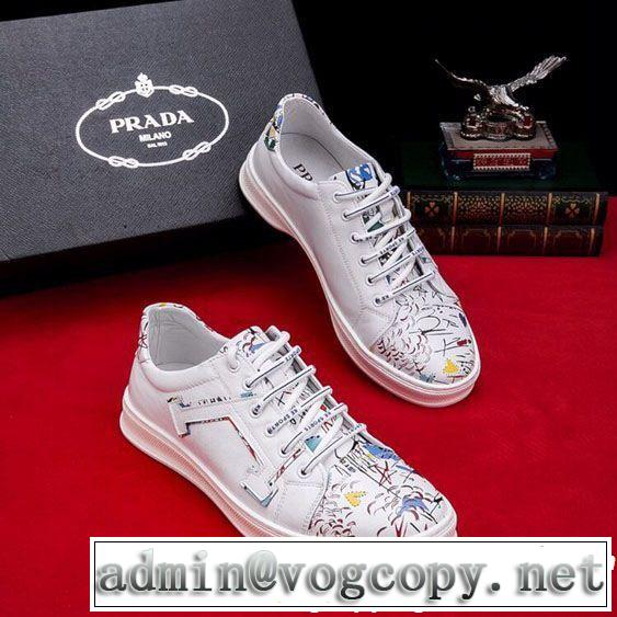 2019夏ファション新品 今季トレンドの限定アイテム オシャレ上級者に PRADA プラダ カジュアルシューズ 2色可選