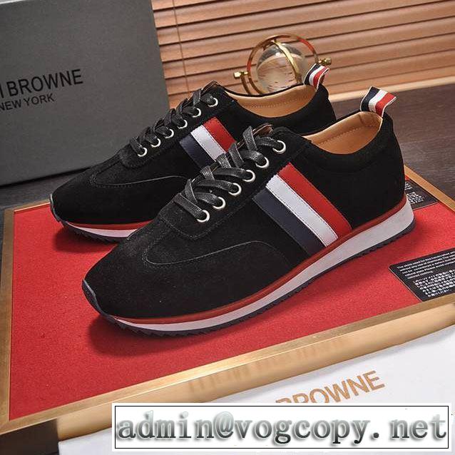 2019春夏の大注目トレンド 3色可選 ランニングシューズ THOM BROWNE トムブラウン春夏シンプルファッションでOK！