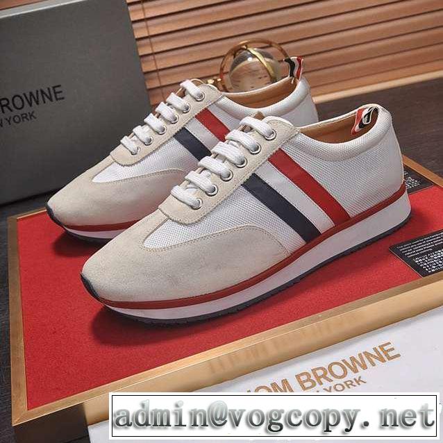 2019春夏の大注目トレンド 3色可選 ランニングシューズ THOM BROWNE トムブラウン春夏シンプルファッションでOK！