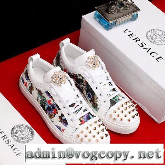 VERSACE ヴェルサーチ カジュアルシューズ 2色可選 スタイルアップ効果 2019年春夏流行ファッション