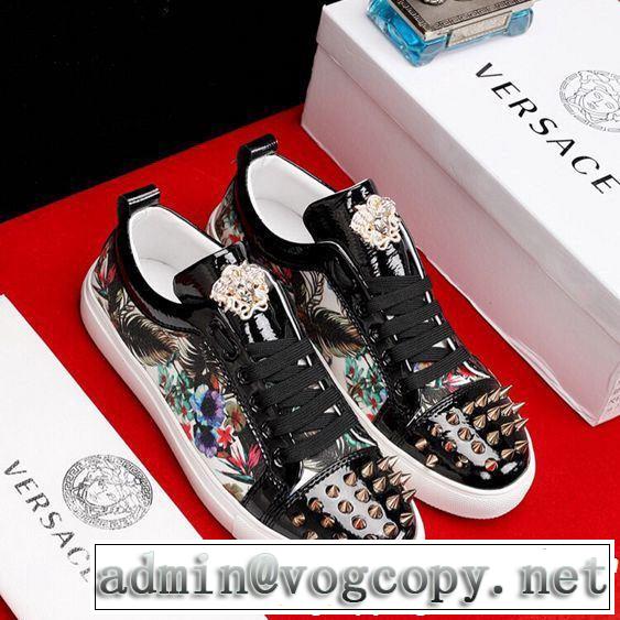 VERSACE ヴェルサーチ カジュアルシューズ 2色可選 スタイルアップ効果 2019年春夏流行ファッション