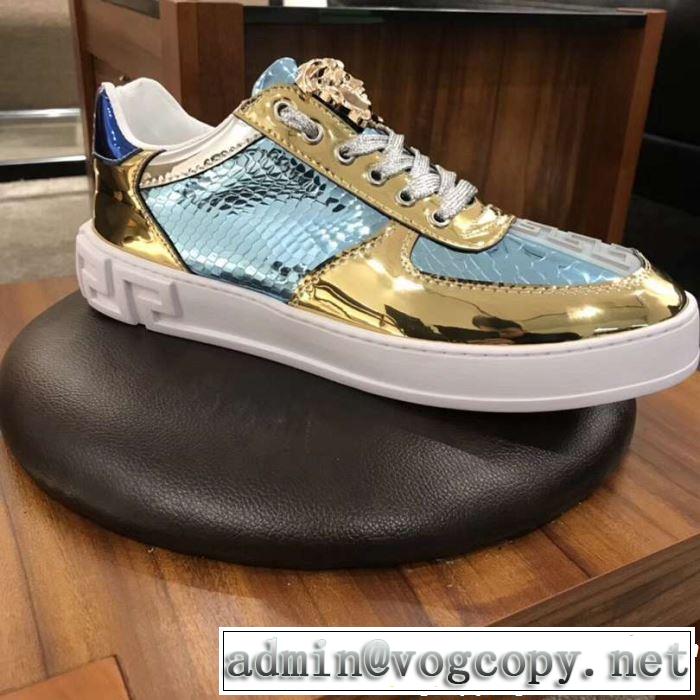 VERSACE ヴェルサーチ ハイトップシューズ 2色可選 春夏のトレンドアイテム 《2019年》今、注目のストリート