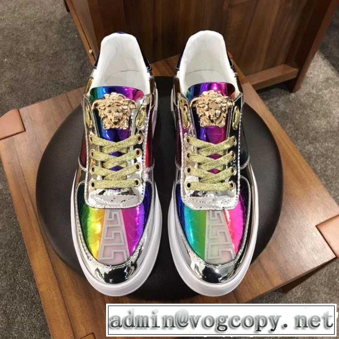 VERSACE ヴェルサーチ ハイトップシューズ 2色可選 春夏のトレンドアイテム 《2019年》今、注目のストリート