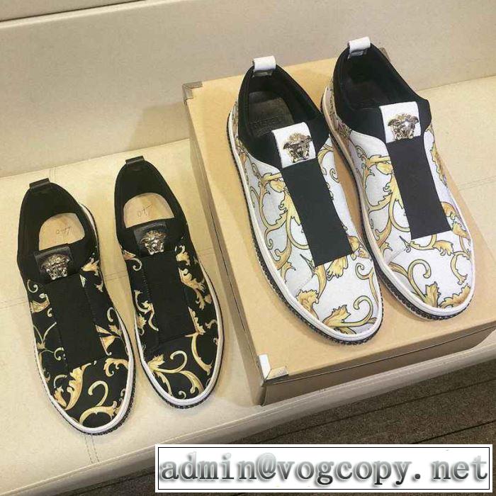 今流行のストリート上品 2019春夏の大注目トレンド ヴェルサーチ VERSACE カジュアルシューズ 2色可選