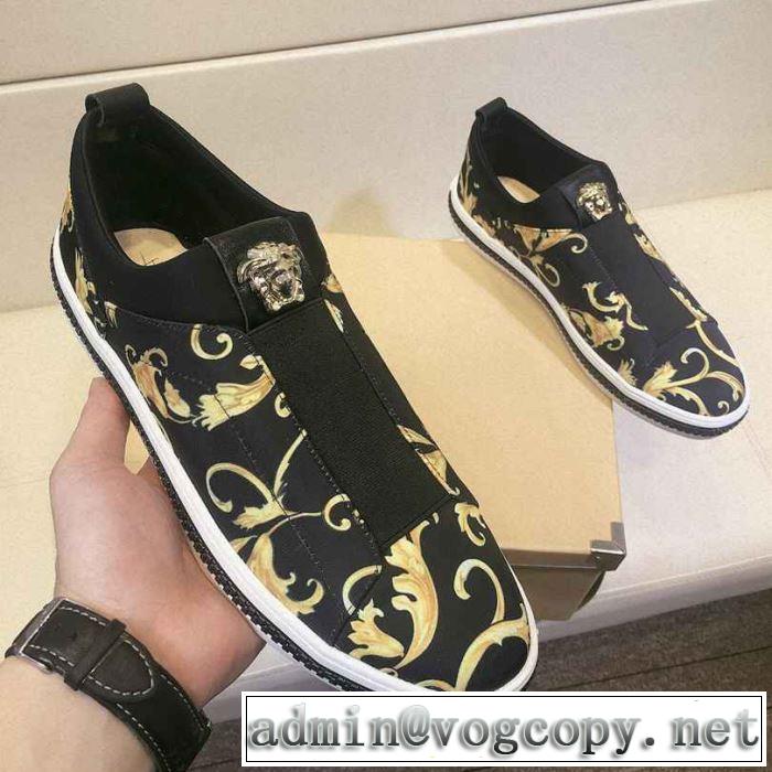 今流行のストリート上品 2019春夏の大注目トレンド ヴェルサーチ VERSACE カジュアルシューズ 2色可選
