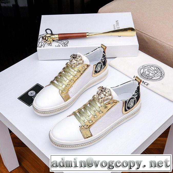 【2019春夏】最新コレクション ヴェルサーチ VERSACE カジュアルシューズ 2色可選 目を引く春夏トップス