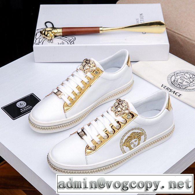ヴェルサーチ VERSACE カジュアルシューズ 2色可選 2019春夏は人気定番 毎年トレンドアイテムが出る