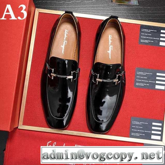 3色可選サルヴァトーレフェラガモ大人っぽく着こなし ビジネスシューズ FERRAGAMO 毎年トレンドアイテムが出る