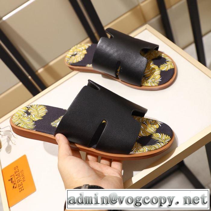  3色可選  ゆったり感のあるアイテム サンダル 2019年夏の一押しファッションアイテム エルメス HERMES