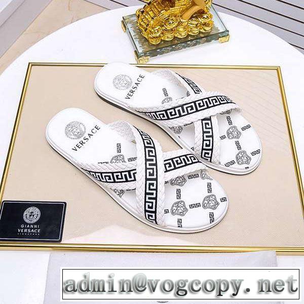サンダル 2019夏色っぽさ  ヴェルサーチVERSACE おしゃれデザインも大人気 2色可選 夏の王道　適度な上品さ