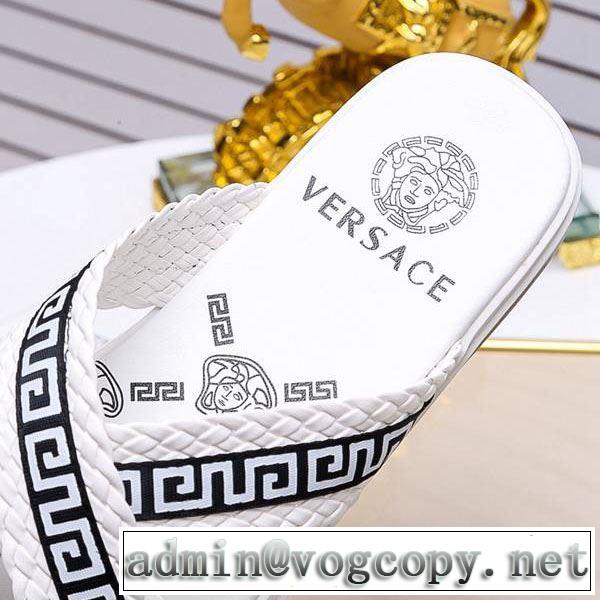  サンダル 2019夏色っぽさ  ヴェルサーチVERSACE おしゃれデザインも大人気 2色可選 夏の王道　適度な上品さ