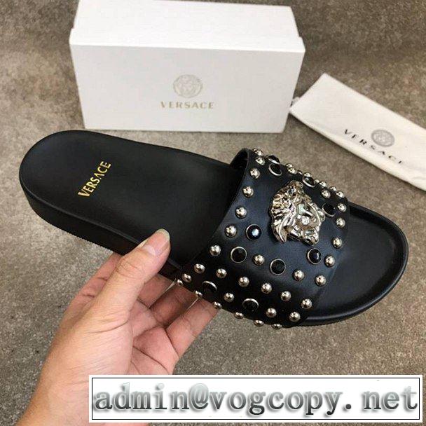  【2019春夏】最新コレクション 柔らかい印象に上質  サンダル  ヴェルサーチVERSACE 2色可選 着回し力も抜群です！