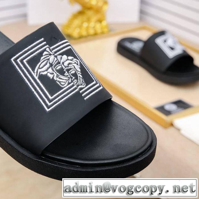 2色可選 着るだけで上品なスタイル サンダル  2019春夏トレンドアイテム ヴェルサーチVERSACE  知的優秀アイテム 