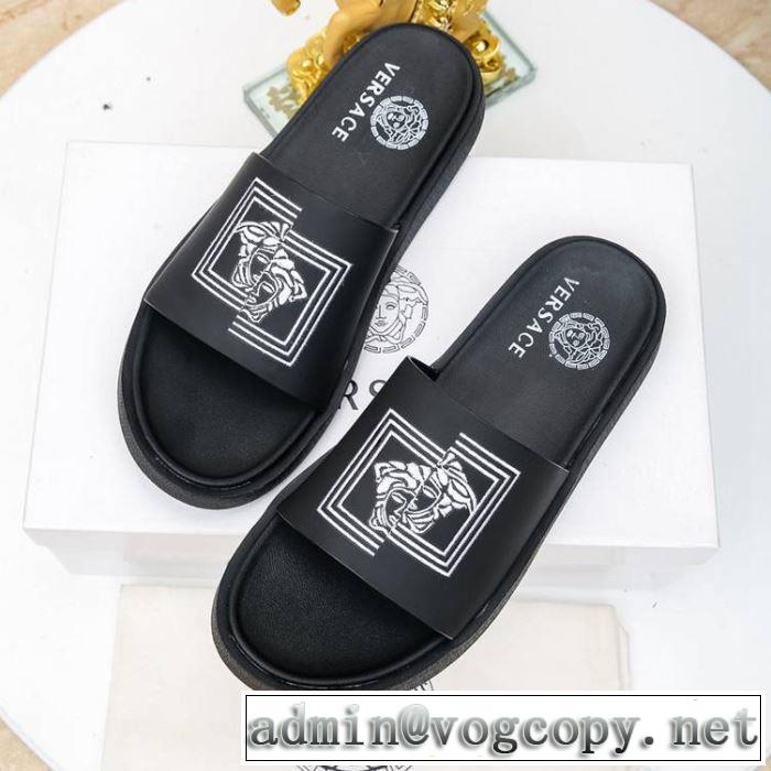  2色可選 着るだけで上品なスタイル サンダル  2019春夏トレンドアイテム ヴェルサーチVERSACE  知的優秀アイテム