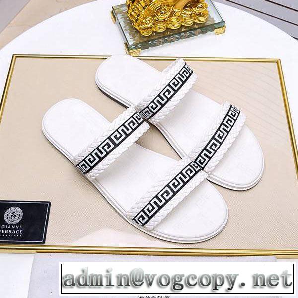  サンダル 最も目立ったブランド新品  2019夏色っぽさ ヴェルサーチVERSACE 夏の王道　適度な上品さ 2色可選