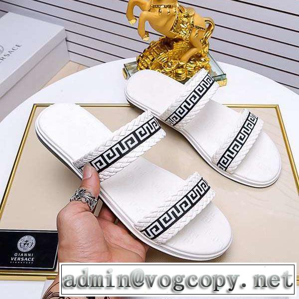 サンダル 最も目立ったブランド新品  2019夏色っぽさ ヴェルサーチVERSACE 夏の王道　適度な上品さ 2色可選 