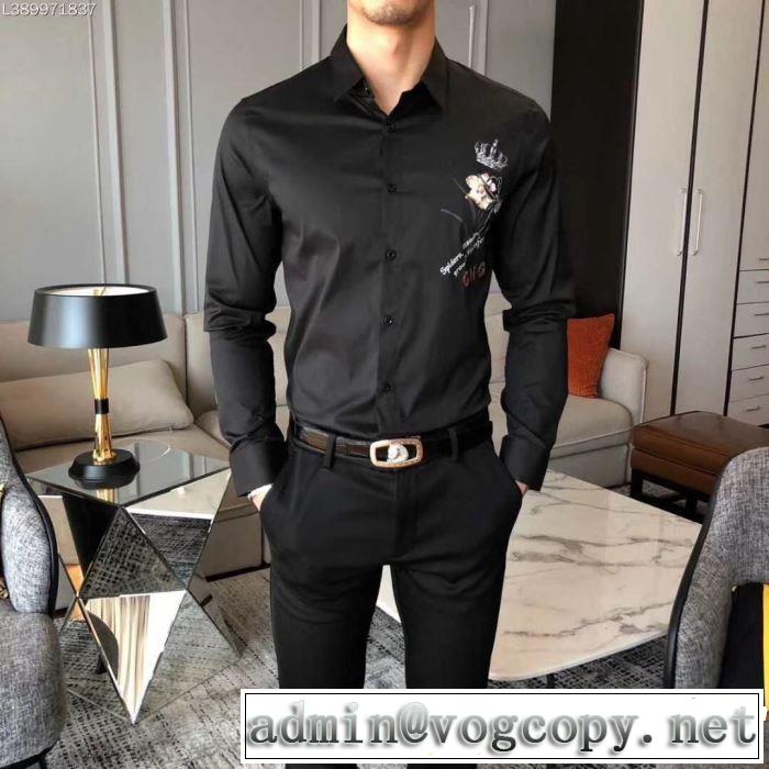  Dolce&Gabbana 2色可選 ドレスアップ効果も抜群 ドルチェ＆ガッバーナ 2019夏色っぽさ  長袖 /ロンT/ロングT/ロングTシャツ