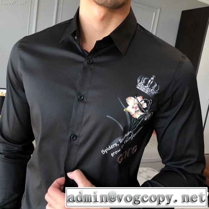 Dolce&Gabbana 2色可選 ドレスアップ効果も抜群 ドルチェ＆ガッバーナ 2019夏色っぽさ  長袖 /ロンT/ロングT/ロングTシャツ