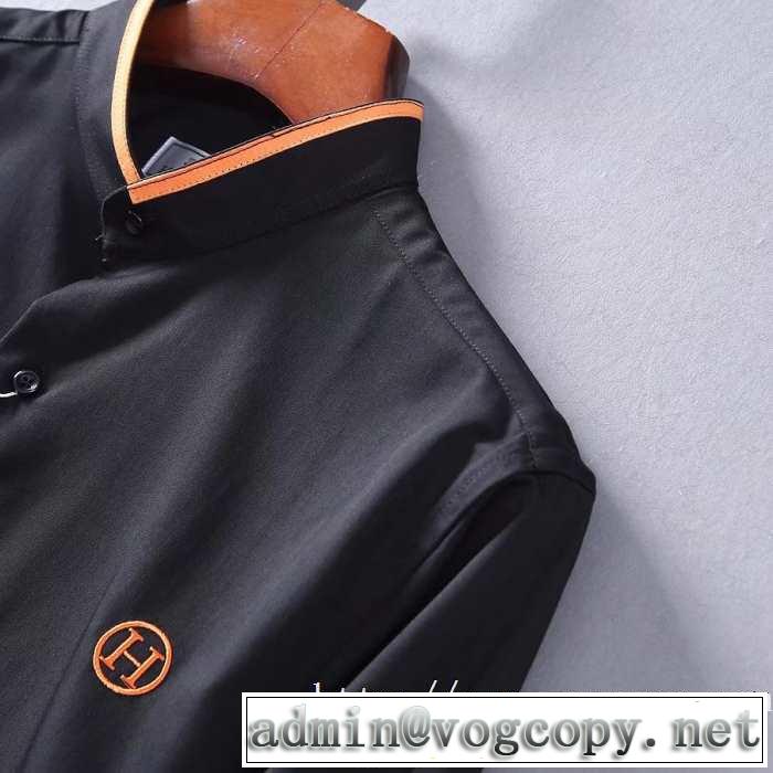 メンズ シャツ 激安 最高級通販 エルメス スーパーコピー ロング シャツHERMES 服サイズ感着こなし カジュアル シンプル 逸品