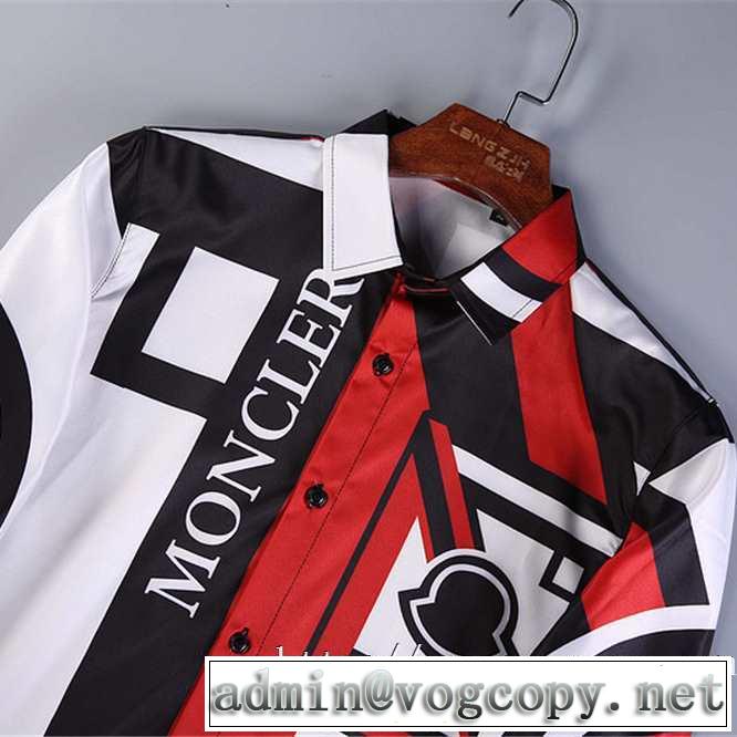 モンクレール シャツ GENIUS GRAIG GREEN LOGO PRINT ブランド コピーMONCLERメンズ 長袖シャツ サイズ感着こなし 新作