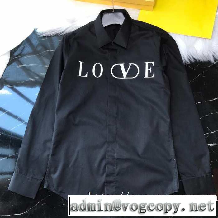 ブランドシャツ カジュアル コーデ ヴァレンティノ 服 メンズ 長袖シャツ Valentino コピー 安いV-LOGO軽い着心地新作 おすすめ