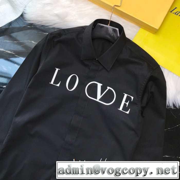 ブランドシャツ カジュアル コーデ ヴァレンティノ 服 メンズ 長袖シャツ Valentino コピー 安いV-LOGO軽い着心地新作 おすすめ