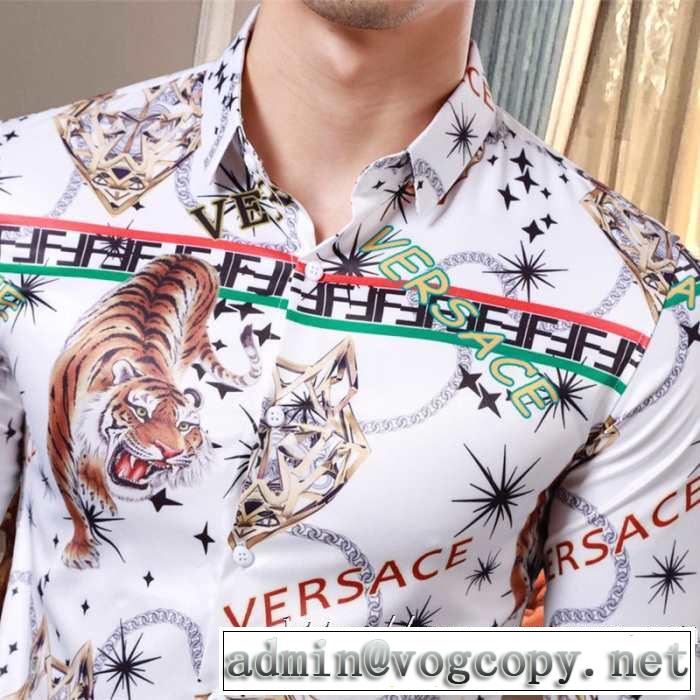 注目の秋ファッション一番 ヴェルサーチ VERSACE シャツ 2色可選 2019トレンドカラー秋冬セール