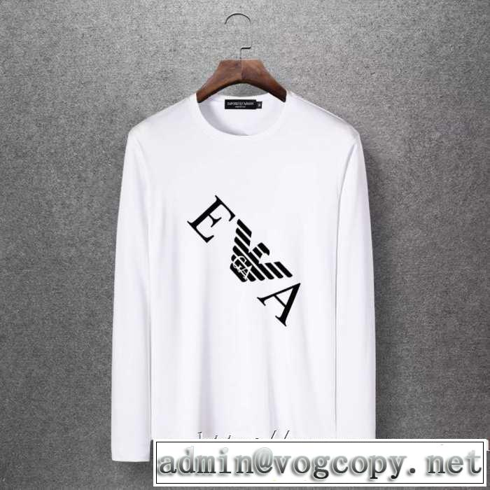 アルマーニ ARMANI 長袖Tシャツ 多色可選 気になる2019年秋のファッション 秋にはやる最新作を先取り