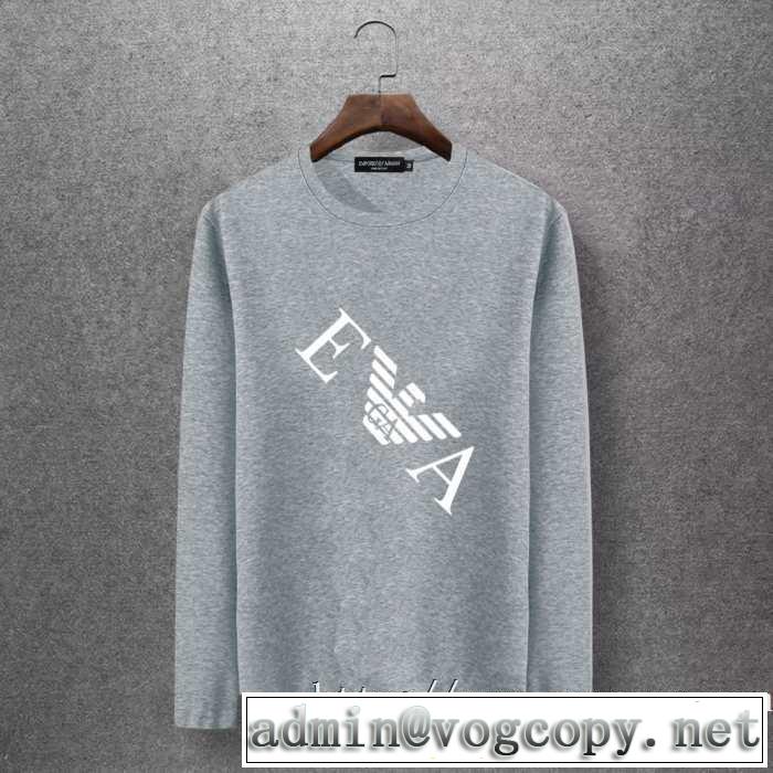 アルマーニ ARMANI 長袖Tシャツ 多色可選 気になる2019年秋のファッション 秋にはやる最新作を先取り