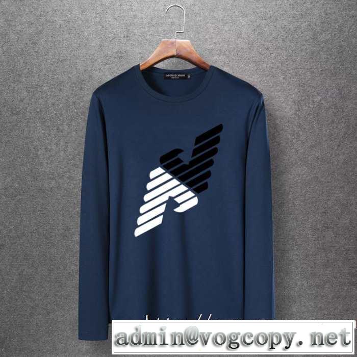 秋冬にお世話になる定番 先取り 2019/2020秋冬ファッション アルマーニ ARMANI 長袖Tシャツ 4色可選