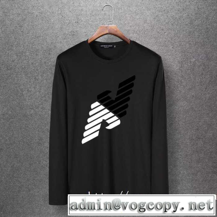 秋冬にお世話になる定番 先取り 2019/2020秋冬ファッション アルマーニ ARMANI 長袖Tシャツ 4色可選
