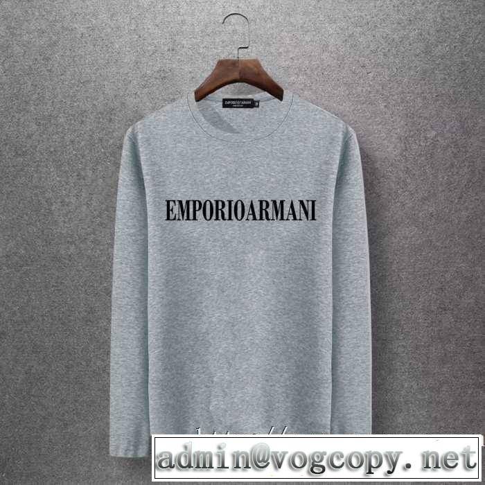 長袖Tシャツ 多色可選 2019秋冬トレンド押さえておきたい 秋にこれがはやりそう アルマーニ ARMANI