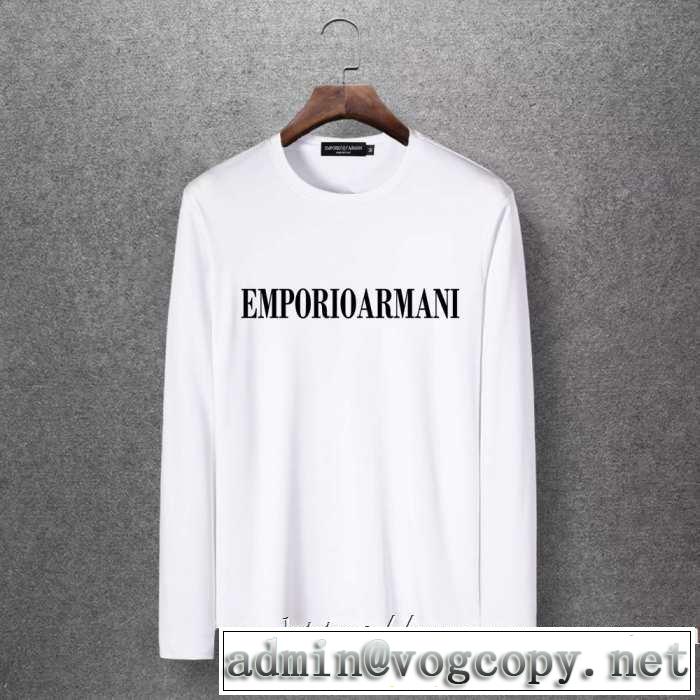 長袖Tシャツ 多色可選 2019秋冬トレンド押さえておきたい 秋にこれがはやりそう アルマーニ ARMANI