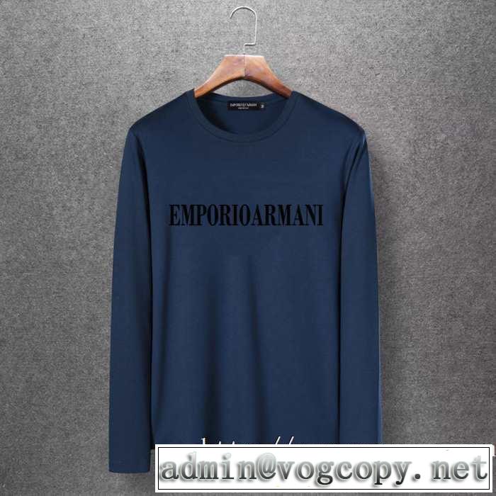 長袖Tシャツ 多色可選 2019秋冬トレンド押さえておきたい 秋にこれがはやりそう アルマーニ ARMANI