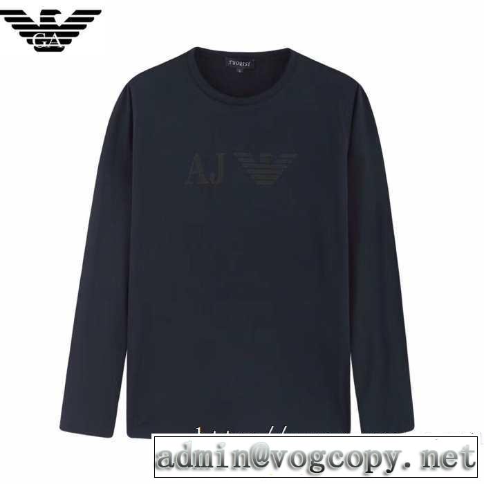 【2019秋冬】の注目トレンド アルマーニ ARMANI 長袖Tシャツ 3色可選 お洒落で秋冬注目トレンド