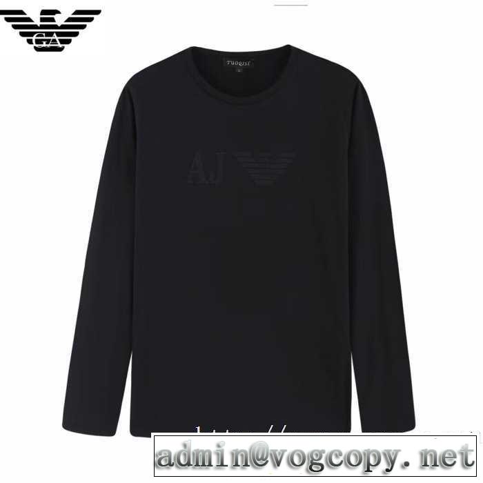 【2019秋冬】の注目トレンド アルマーニ ARMANI 長袖Tシャツ 3色可選 お洒落で秋冬注目トレンド