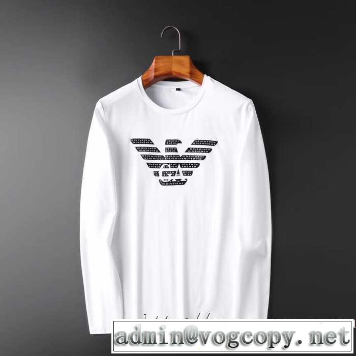 2色可選 長袖Tシャツ アルマーニ ARMANI 2019トレンドファッション新品 今から取り入れられるトレンド