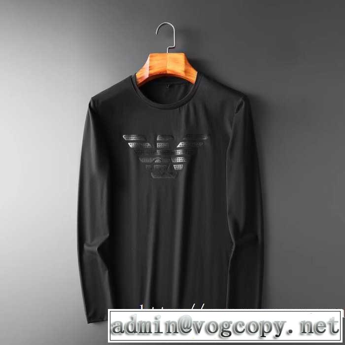 2色可選 長袖Tシャツ アルマーニ ARMANI 2019トレンドファッション新品 今から取り入れられるトレンド