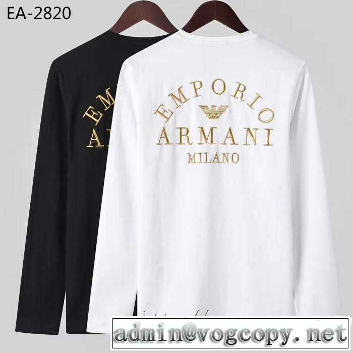 一番おしゃれ秋冬トレンド 2019秋冬トレンドデザイン アルマーニ ARMANI 長袖Tシャツ 2色可選