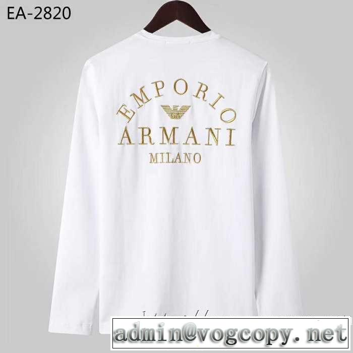 一番おしゃれ秋冬トレンド 2019秋冬トレンドデザイン アルマーニ ARMANI 長袖Tシャツ 2色可選
