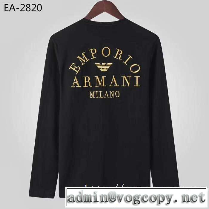 一番おしゃれ秋冬トレンド 2019秋冬トレンドデザイン アルマーニ ARMANI 長袖Tシャツ 2色可選
