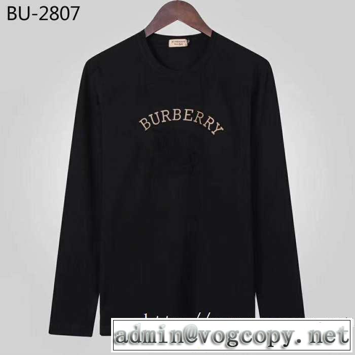 人気ファッション雑誌でも掲載 2019秋冬トレンドアイテム バーバリー BURBERRY 長袖Tシャツ 2色可選