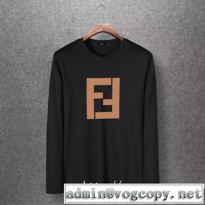 4色可選 長袖Tシャツ 絶対おさえるべきカラーと最新 2020秋冬流行ファション  フェンディ FENDI