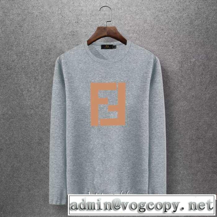 4色可選 長袖Tシャツ 絶対おさえるべきカラーと最新 2020秋冬流行ファション  フェンディ FENDI