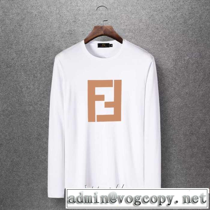 4色可選 長袖Tシャツ 絶対おさえるべきカラーと最新 2020秋冬流行ファション  フェンディ FENDI